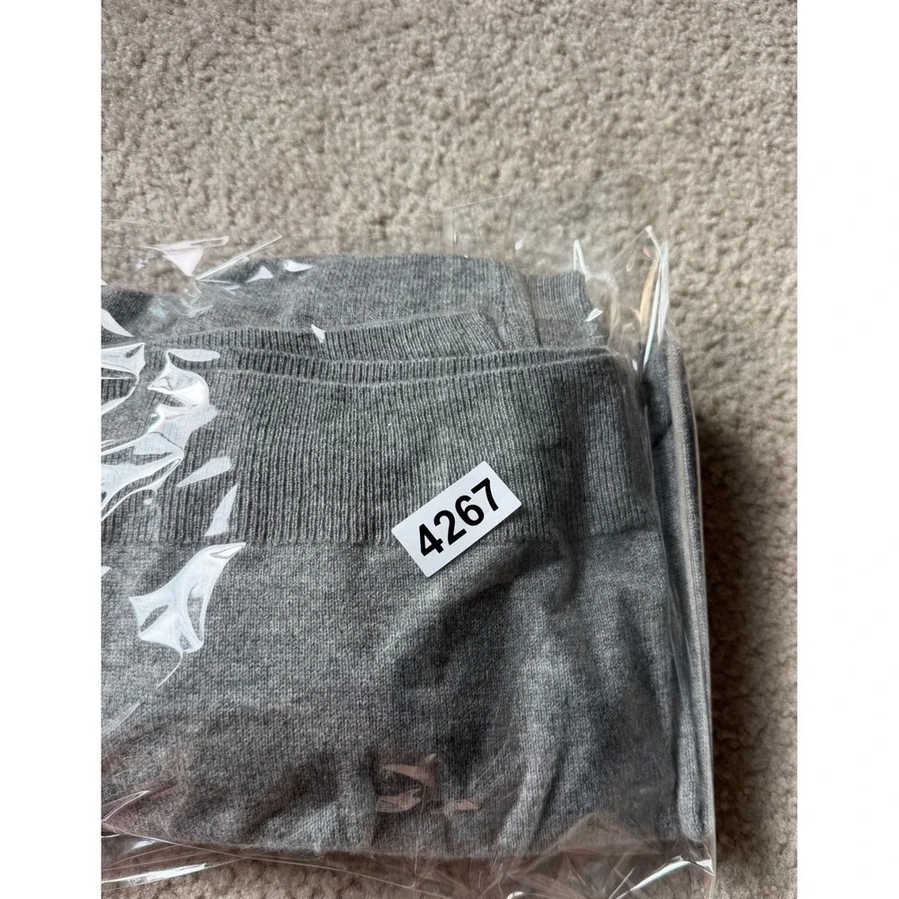 Quince Mens Sweater Mongolian Cashmere Crewneck Heather Grey Large